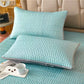 Mint Blue Cooling latex texture Pillowcase Set - Latex Feeling, Solid Color, 48x74cm (Pair)