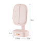 Pink LED Lighted Tri-Fold Makeup Mirror with Storage Drawer & Magnification(USB Charging Port)