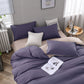Purple And Light Pink Stitching Ultra-Soft Solid Color 4-Piece Bedding Set - Queen Size(Suitable for 2m bed)