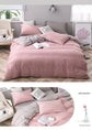 Purple And Light Pink Stitching Ultra-Soft Solid Color 4-Piece Bedding Set - Queen Size(Suitable for 2m bed)