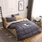 Dark Grey And Khaki Stitching Ultra-Soft Solid Color 4-Piece Bedding Set - Queen Size(Suitable for 2m bed)