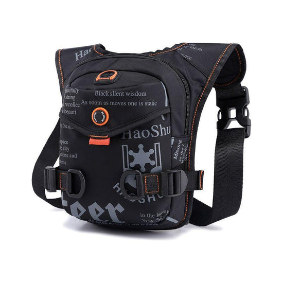 Black Rugged Polyester Waist Pack - Stylish, Multi-Compartment Crossbody Bag for Outdoor Adventures