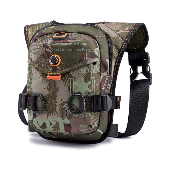 Camouflage Green Rugged Polyester Waist Pack - Stylish, Multi-Compartment Crossbody Bag for Outdoor Adventures