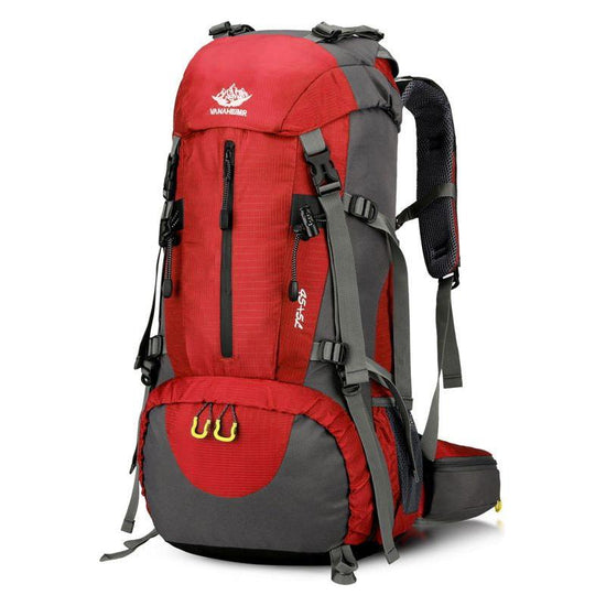 Red High-Capacity Nylon Hiking Backpack - Durable, Multi-Functional Outdoor Travel Pack