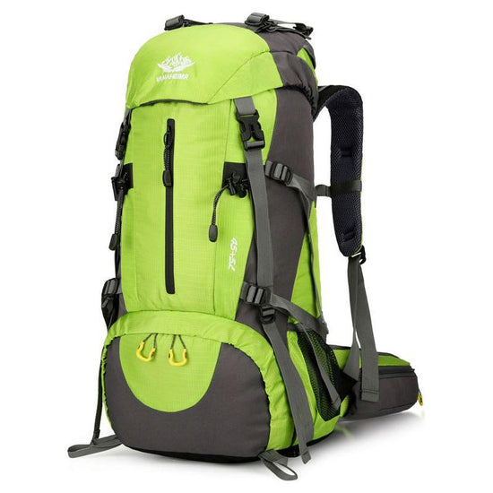 Green High-Capacity Nylon Hiking Backpack - Durable, Multi-Functional Outdoor Travel Pack