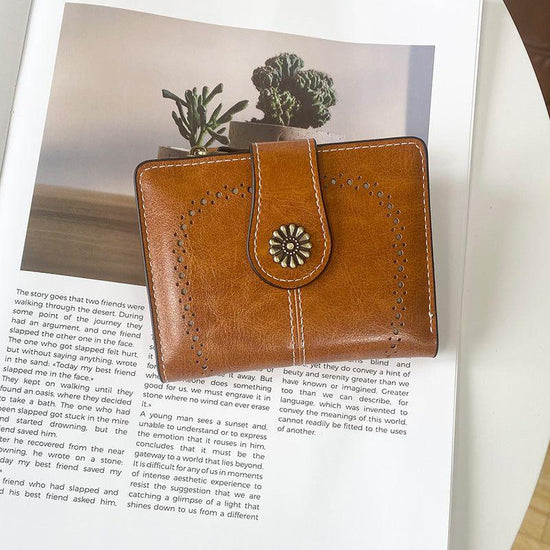 Brown Vintage PU Leather Women&