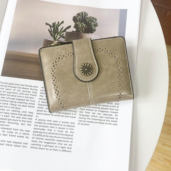 Grey Vintage PU Leather Women&