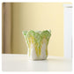 2 Pcs Light Green Premium Ceramic Cabbage Makeup Brush Holder - Elegant 10.5cm High-End Desktop Organizer