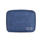 Dark Blue Durable Three-Layer Earphone & Digital Organizer - Waterproof Cosmetic & Cable Storage Pouch(Photography props not included, only the bag)