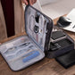 Light Blue Durable Three-Layer Earphone & Digital Organizer - Waterproof Cosmetic & Cable Storage Pouch(Photography props not included, only the bag)