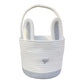 Grey And White Stitching Charming Easter Egg Tote Basket - Cute Rabbit-Themed Handwoven Cotton Rope Candy Holder