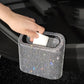 Green Diamond Sparkly Rhinestone Car Trash Can - Diamond Auto Garbage Bin Organizer