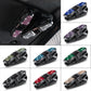 6 Pcs Colored Luxury Rhinestone Car Sun Visor Glasses Clip - Multi-Functional, 180° Rotatable, ABS Material