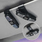 6 Pcs Light Blue Luxury Rhinestone Car Sun Visor Glasses Clip - Multi-Functional, 180° Rotatable, ABS Material