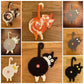 4 Pcs Black Cute Cat Butt Knitted Coaster - Lightweight Crochet Drink Mat, 15x10cm
