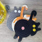 4 Pcs Pink And Grey Cute Cat Butt Knitted Coaster - Lightweight Crochet Drink Mat, 15x10cm