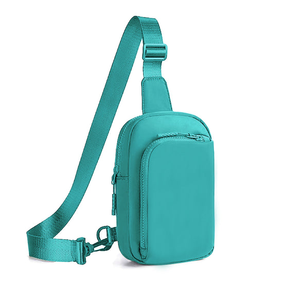 Teal Trendy Waterproof Sling Bag - Lightweight Crossbody Chest Pack, Adjustable Strap