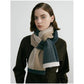 Green Luxury Striped Suede-Feel Scarf - Soft and Warm for All Seasons