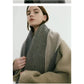 Blue Luxury Striped Suede-Feel Scarf - Soft and Warm for All Seasons