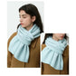 Milky White Soft Wool-Blend Solid Color Knit Scarf for Women - Cozy Faux Cashmere Shawl