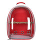 Red Stylish Transparent PVC Pet Carrier Backpack - Large Capacity, Multi-Use for Birds & Cats(Including Wooden Stick)
