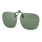 2 Pcs Green Polarized Clip-On Sunglasses - Day & Night Use, Frameless Polygon Design for Fishing & Driving