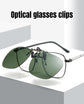 2 Pcs Grey Pink Gradient Color Polarized Clip-On Sunglasses - Day & Night Use, Frameless Polygon Design for Fishing & Driving