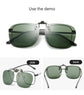 2 Pcs Brown-Pink Gradient Polarized Clip-On Sunglasses - Day & Night Use, Frameless Polygon Design for Fishing & Driving