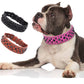 Size L Pink 1 pack Stylish PU Leather Dog Collar with Spikes - Adjustable, Durable & Comfortable for Medium to Large Breeds
