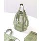 Green Lightweight Mesh Drawstring Beach Bag - Portable Travel Organizer for Toiletries and Essentials
