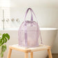 Purple Lightweight Mesh Drawstring Beach Bag - Portable Travel Organizer for Toiletries and Essentials