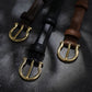 95CM Brown Elegant French Gold Buckle Genuine Leather Belt - Luxurious Lightweight Women&