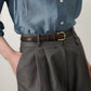 95CM Brown Elegant French Gold Buckle Genuine Leather Belt - Luxurious Lightweight Women&