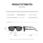 Grey Frame Gray Film Flip-Up Polarized Sports Sunglasses - Versatile Outdoor Cycling and Windproof Eyewear