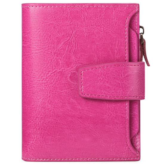 Dark Pink Premium Genuine Leather RFID Blocking Women&