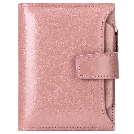Light Pink Premium Genuine Leather RFID Blocking Women&