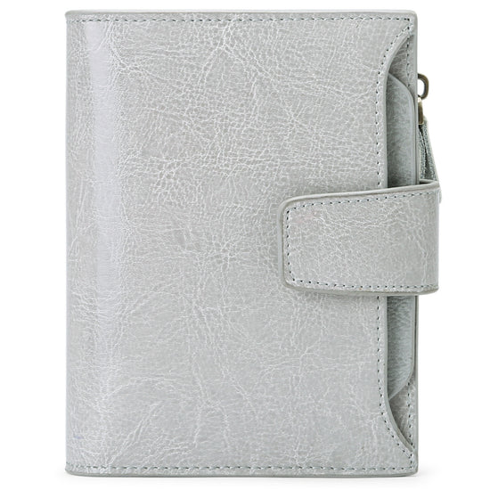 Light Grey Premium Genuine Leather RFID Blocking Women&