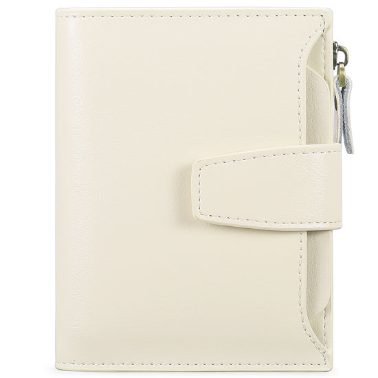 Beige Premium Genuine Leather RFID Blocking Women&