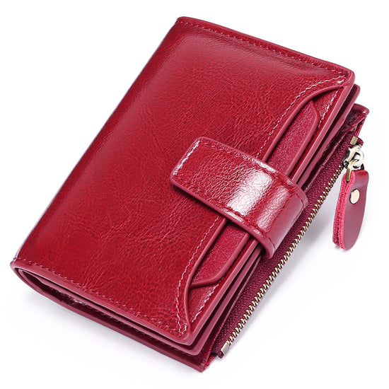 Purple Premium Genuine Leather RFID Blocking Women&