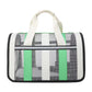 Size S Green And White Foldable Pet Carrier Bag - Lightweight, Breathable, and Spacious for All Seasons