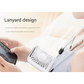 White Portable Cooling Fan with Neck Lanyard & Phone Stand - USB Rechargeable