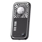 Black Portable Cooling Fan with Neck Lanyard & Phone Stand - USB Rechargeable