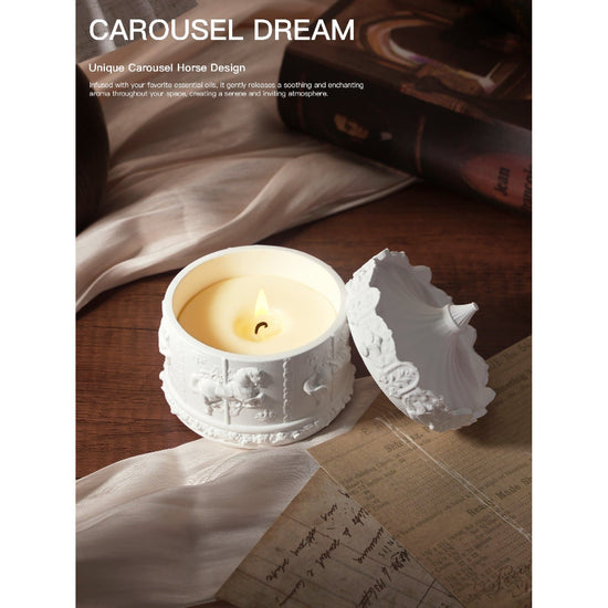 (Blue bell)Rotating Carousel Soy Candle - Unique Home Decor & Gift