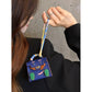 Dark Blue Mini Bag Earphone Case - Stylish Keychain Pouch for Headphones