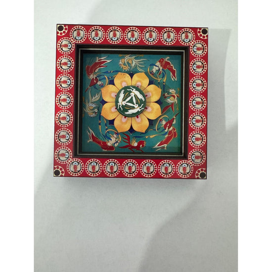 2-PCS 3D Wooden Fridge Magnet - Dunhuang Art Style, Creative Gift (Style 6)