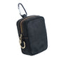 Black Genuine Leather Belt Pouch - Mini Waist Bag with Zipper and Carabiner