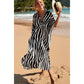Zebra Print Loose Fit Caftan Dress - Resort Style Beach Coverup for Women