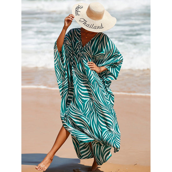 Style 4 Loose Fit Caftan Dress - Resort Style Beach Coverup for Women