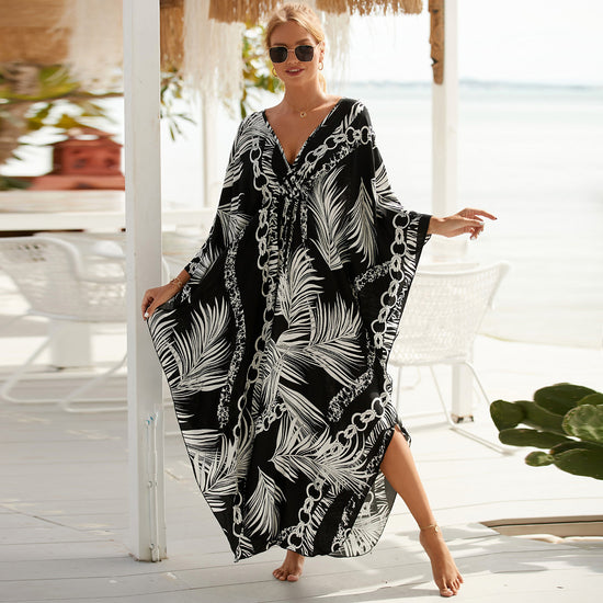 Style 6 Loose Fit Caftan Dress - Resort Style Beach Coverup for Women
