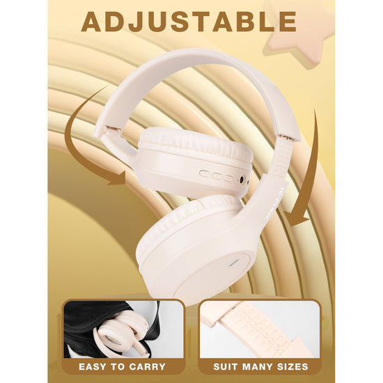 Khaki Over-Ear Wireless Headphones - Immersive Sound, 360° Surround Sound